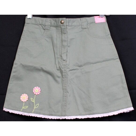 2006 Gymboree Freshly Picked Green Skorts Ribbon Flowers Lace trim Adjustable Wa - Picture 1 of 5